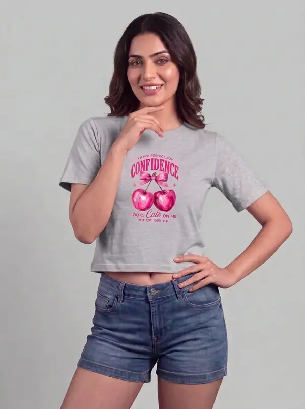 Crop Top- Confidence Grey